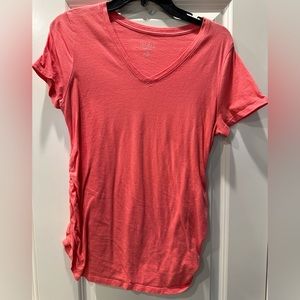 Isabel Maternity Short Sleeve V-neck side shirred Red T-shirt Medium Women